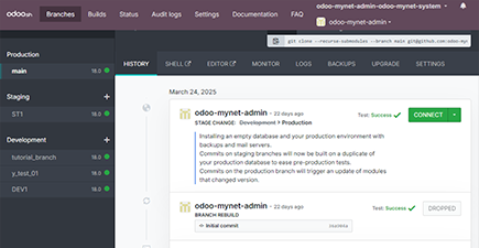Odoo.shのキャプチャ画面